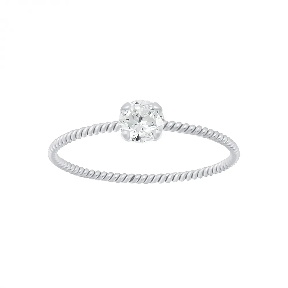 PORTOFINO TWISTED RING CLEAR/SILVER