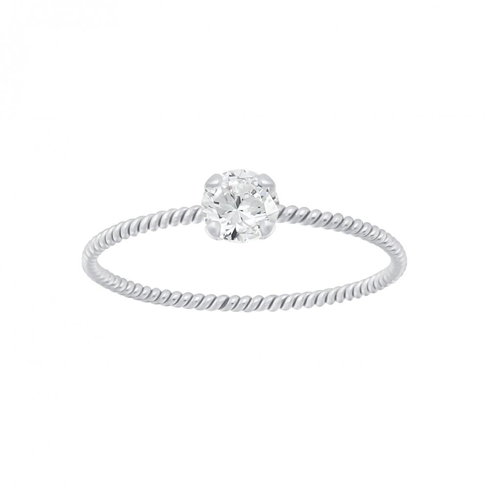PORTOFINO TWISTED RING CLEAR/SILVER
