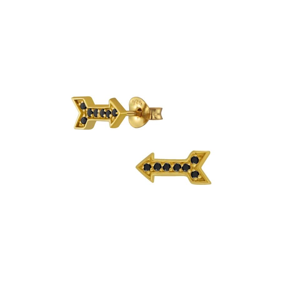REBECKA MINI ARROW EARRINGS BLACK