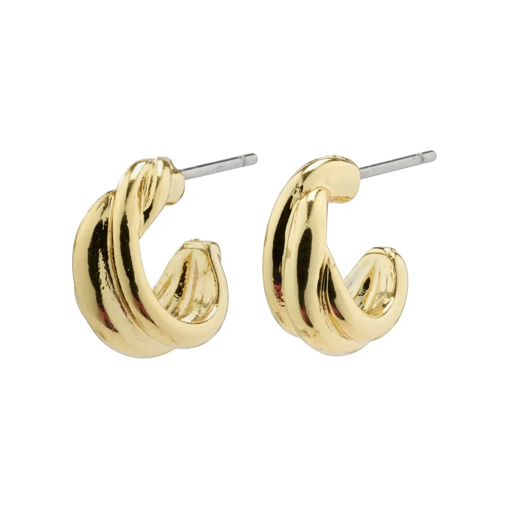 PILGRIM JONNA TWIRL HUGGIE HOOP EARRINGS