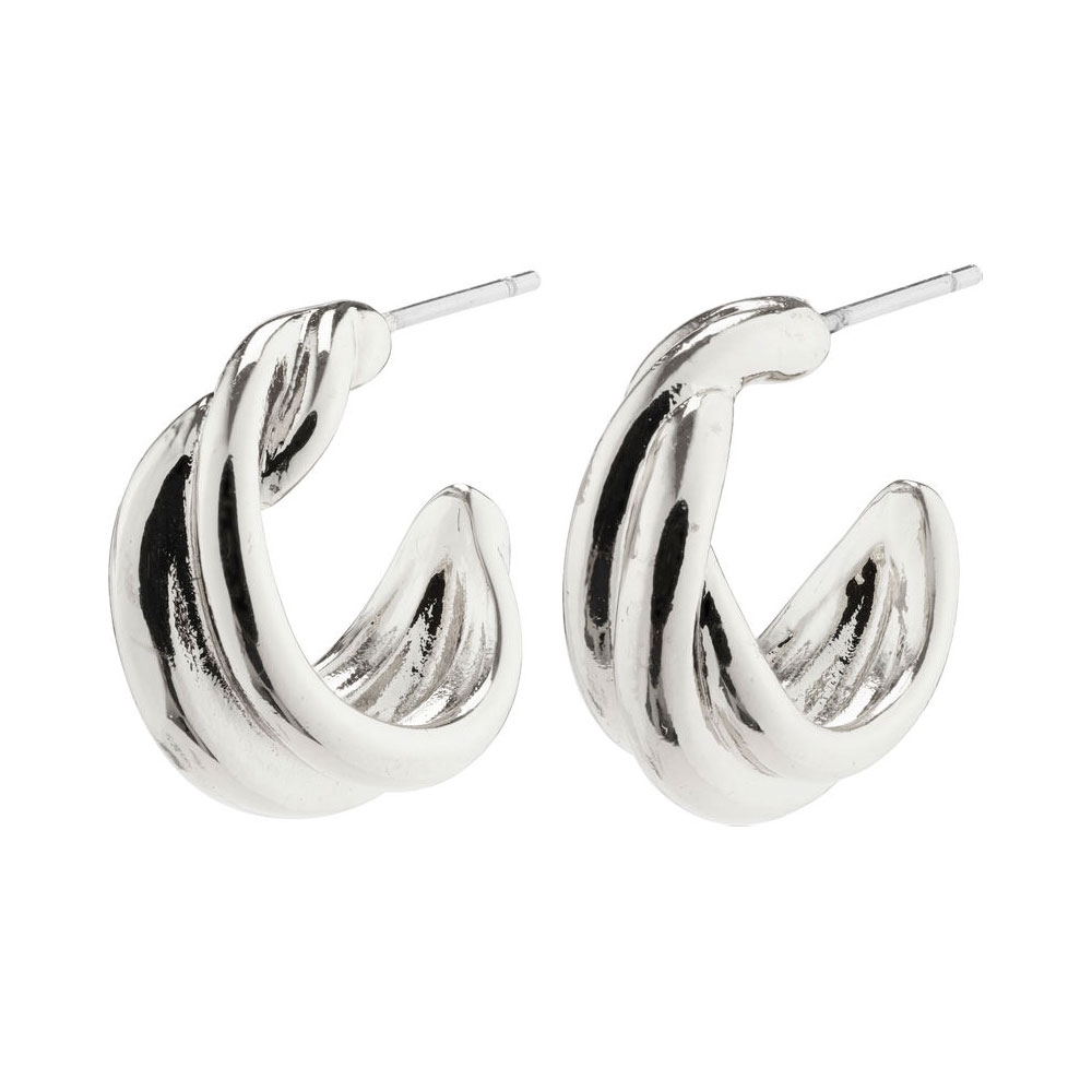 Pilgrim Courageous huggie hoop earrings silverplated