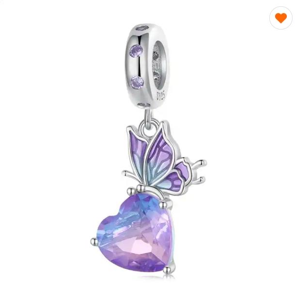 JBX charm Crystal Heart silver