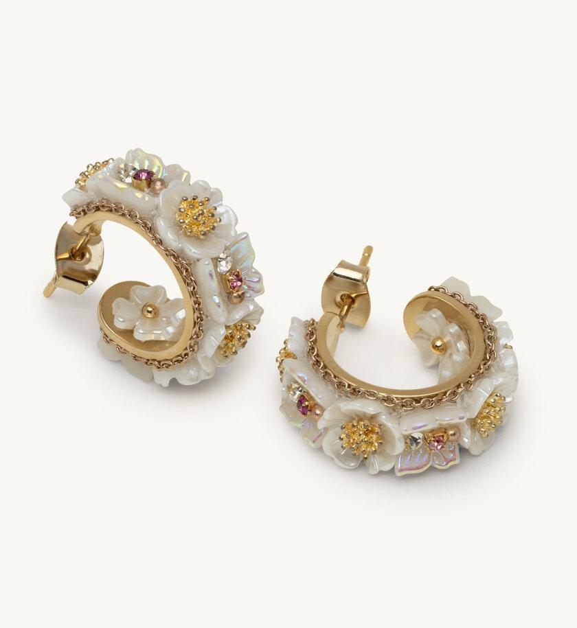 Lily and Rose Hannah butterfly earrings - Ivory / gold